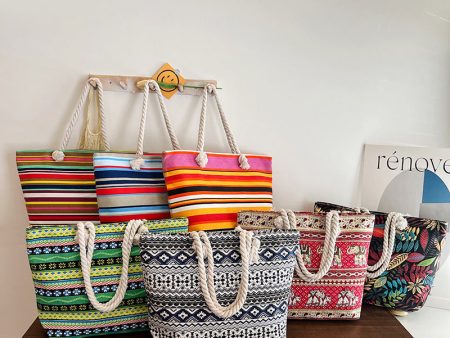 Wholesale Canvas Ethnic Style Large Capacity Tote Bag Hot on Sale