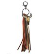 Wholesale 2pcs pack One Pack of Two Leather Western Tassel Cowhead Keychain Supply