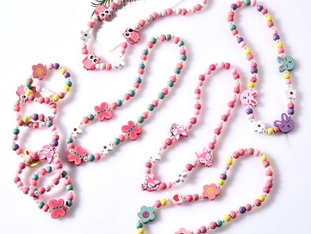 Wholesale 10PCS Kids Mixed Color Beaded Bracelet Necklace Set Online Hot Sale