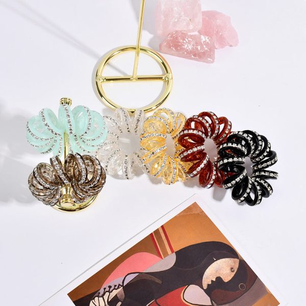 Wholesale Candy Color Telephone Line Plastic Hair Scrunchies Supply