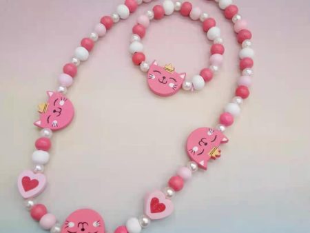 Wholesale 10PCS Kids Wooden Beaded Bracelet Necklace Set Discount