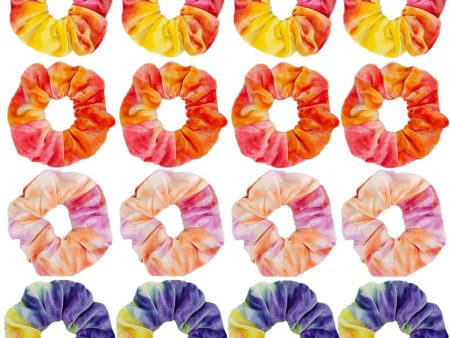 Wholesale Tie Dye Colored Velvet Hair Scrunchies Fashion