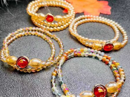 Wholesale Amber Champagne Gold Glass Bracelet Online Hot Sale