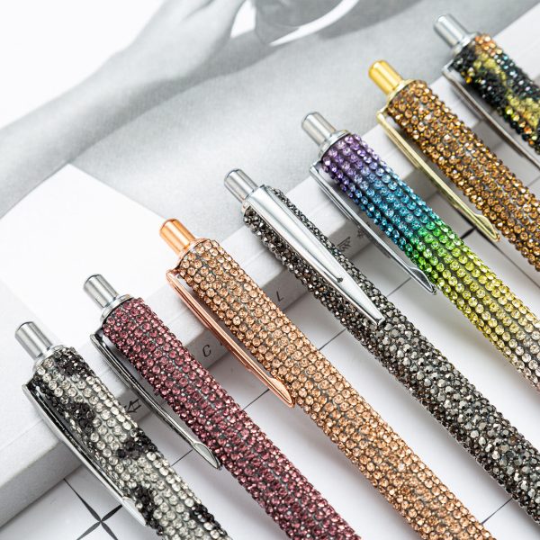 Wholesale Metal Leopard Rainbow Rhinestone Ballpoint Pen Discount