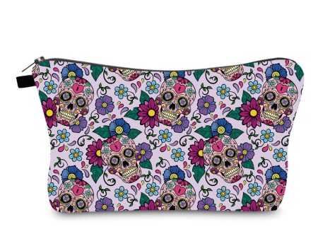 Wholesale Polyester Printing Skull Makeup Storage Bag Fashion