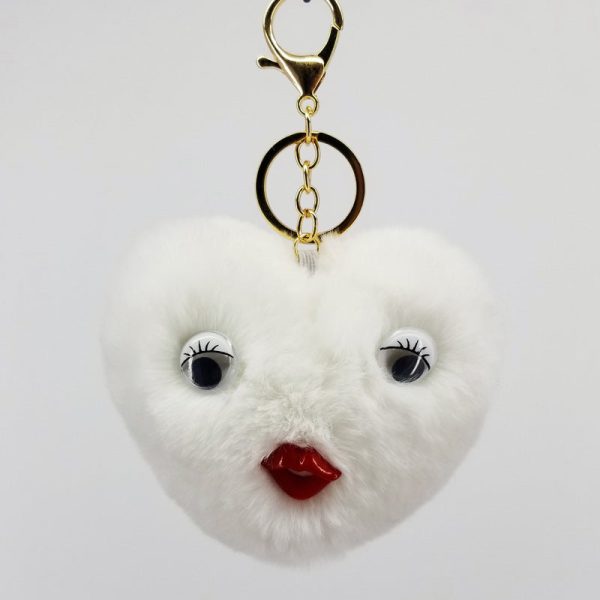 Wholesale Alloy Cute Love Fur Ball Key Chain Hot on Sale