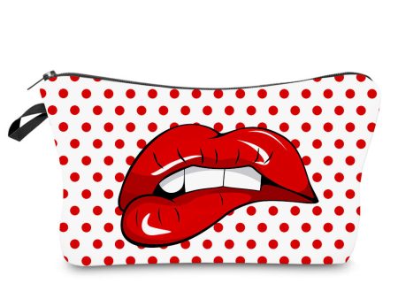 Wholesale Polyester Lip Biting Digital Printing Cosmetic Storage Bag Hot on Sale