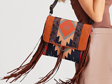 Wholesale Aztec Pattern Retro Handwoven Tassel Cotton Linen Shoulder Large Bag Supply