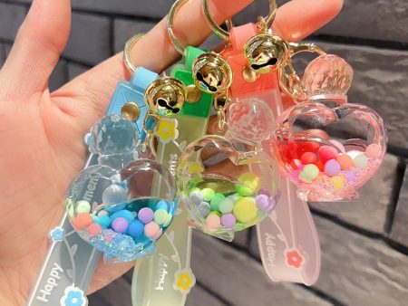 Wholesale Acrylic Perfume Bottle Bubble Bead Quicksand Drift Bottle Keychain Supply