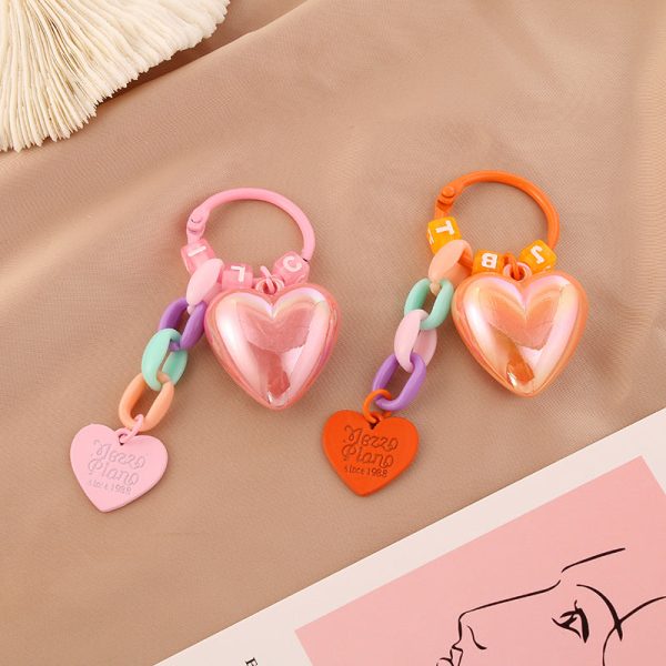 Wholesale Acrylic Color Heart Keychain Hot on Sale