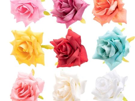 Wholesale Real Fabric Rose Flowers Hair Scrunchies Online Sale