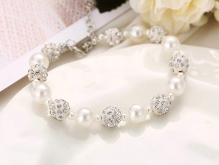 Wholesale Vintage White Pearl Alloy Bracelet Online