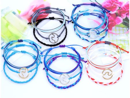 Wholesale Bohomian Wax Thread Braided Surf Bracelet Set Sale