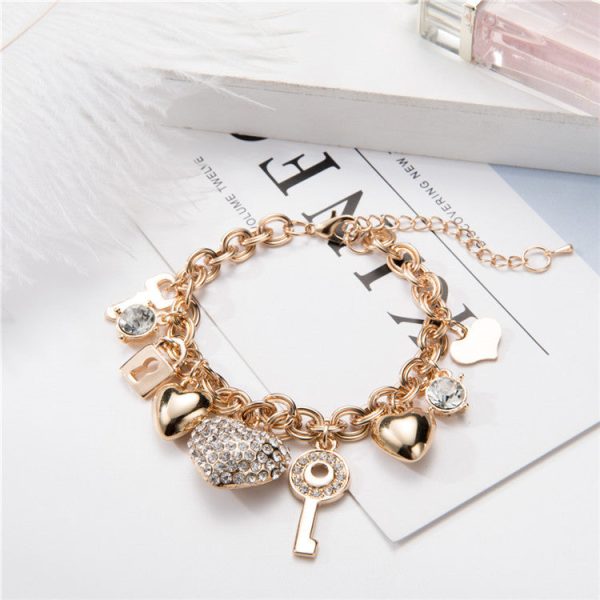 Wholesale Alloy Heart Crystal Bracelet For Sale