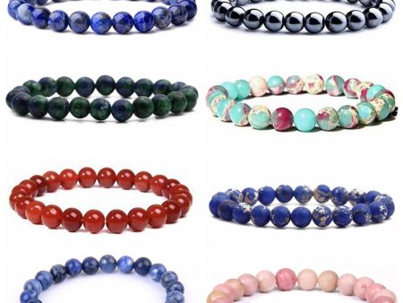 Wholesale 8mm Stone String Beads Bracelet For Sale