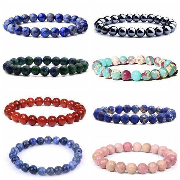 Wholesale 8mm Stone String Beads Bracelet For Sale