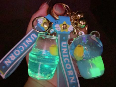 Wholesale Acrylic Luminous Tulip Floating Bottle Keychain Fashion