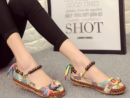 Wholesale Canvas Round Toe Heightened Pumps on Sale