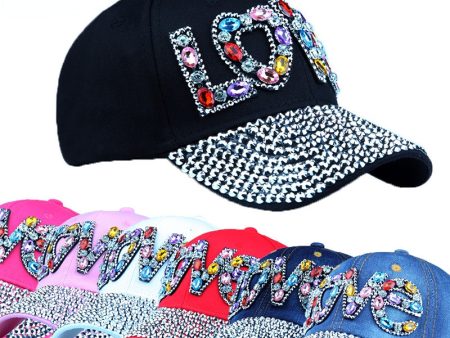 Wholesale Acrylic Diamond Letter LOVE Baseball Cap Online Sale