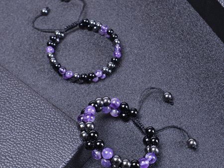 Wholesale Amethyst Double-layer Agate Beaded Bracelet Fashion