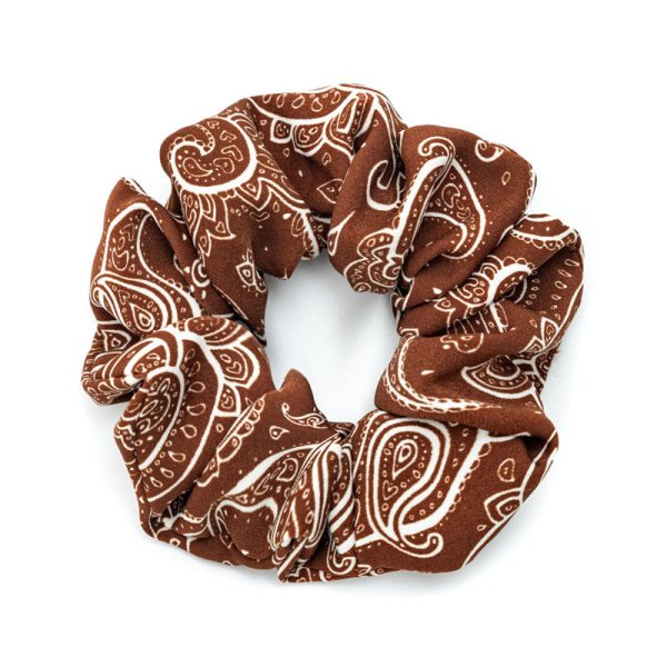 Wholesale Fabric Black and White Large Intestine Scrunchie For Sale